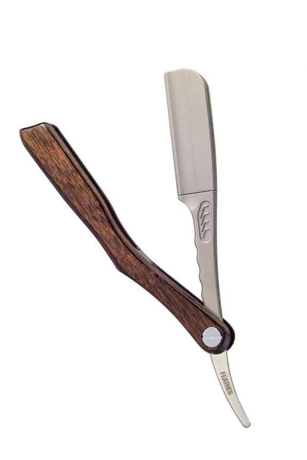 Feather Artist Club SS Scotch Wood Folding Straight Razor