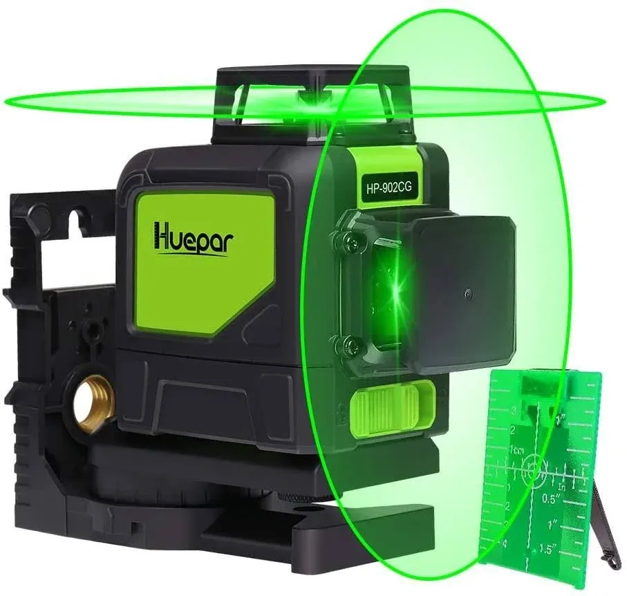 Huepar 902CG Self-Leveling 360-Degree Cross Line Laser Level with Pulse Mode ...