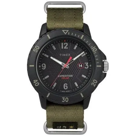 Timex Men&#039;s TW4B14500 Expedition Gallatin Solar Green/Black Nylon Slip-Thru S...