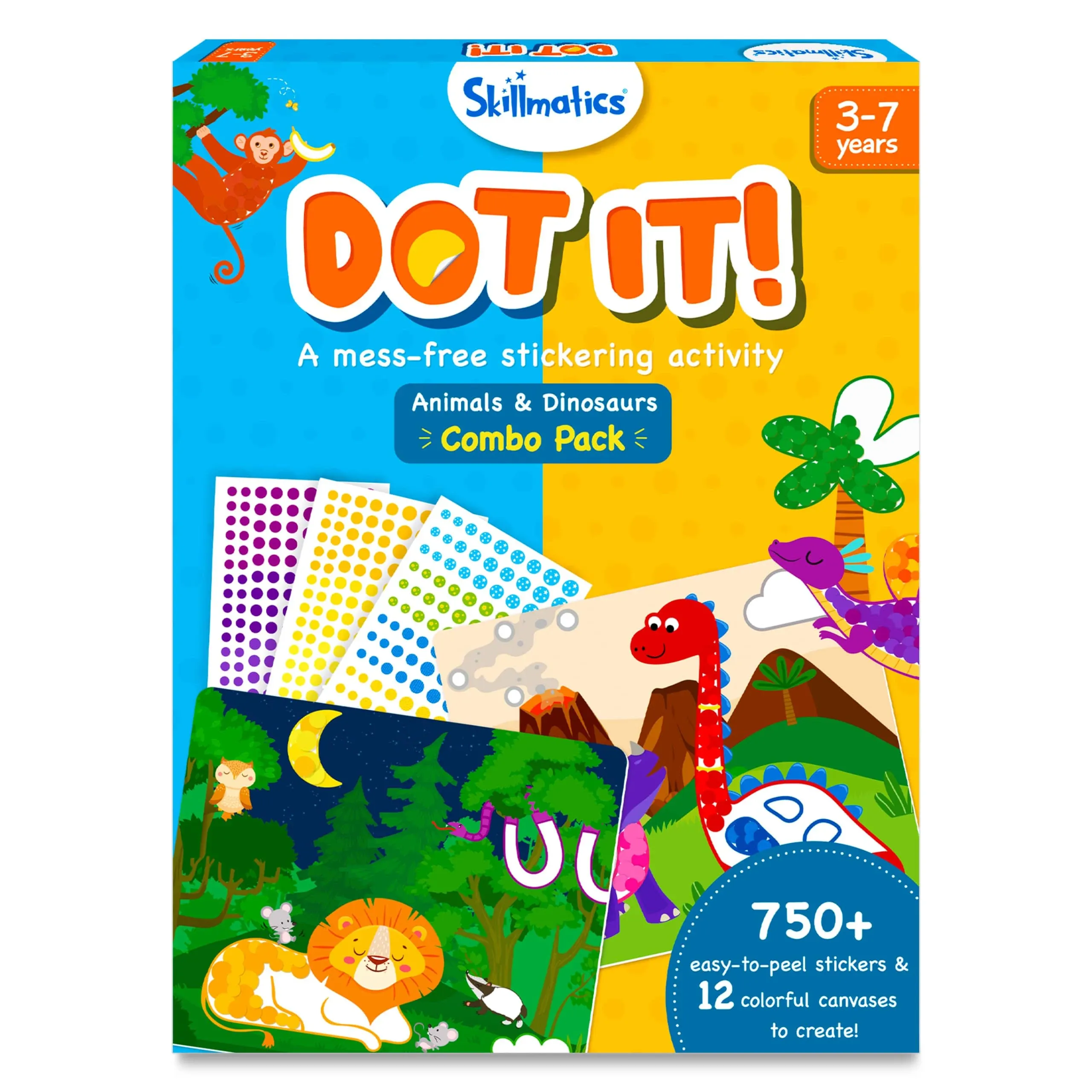 Skillmatics Art Activity - Dot It Combo, No Mess Sticker Art for Kids, Craft Kits, DIY Activity, Gifts for Boys & Girls Ages 3,