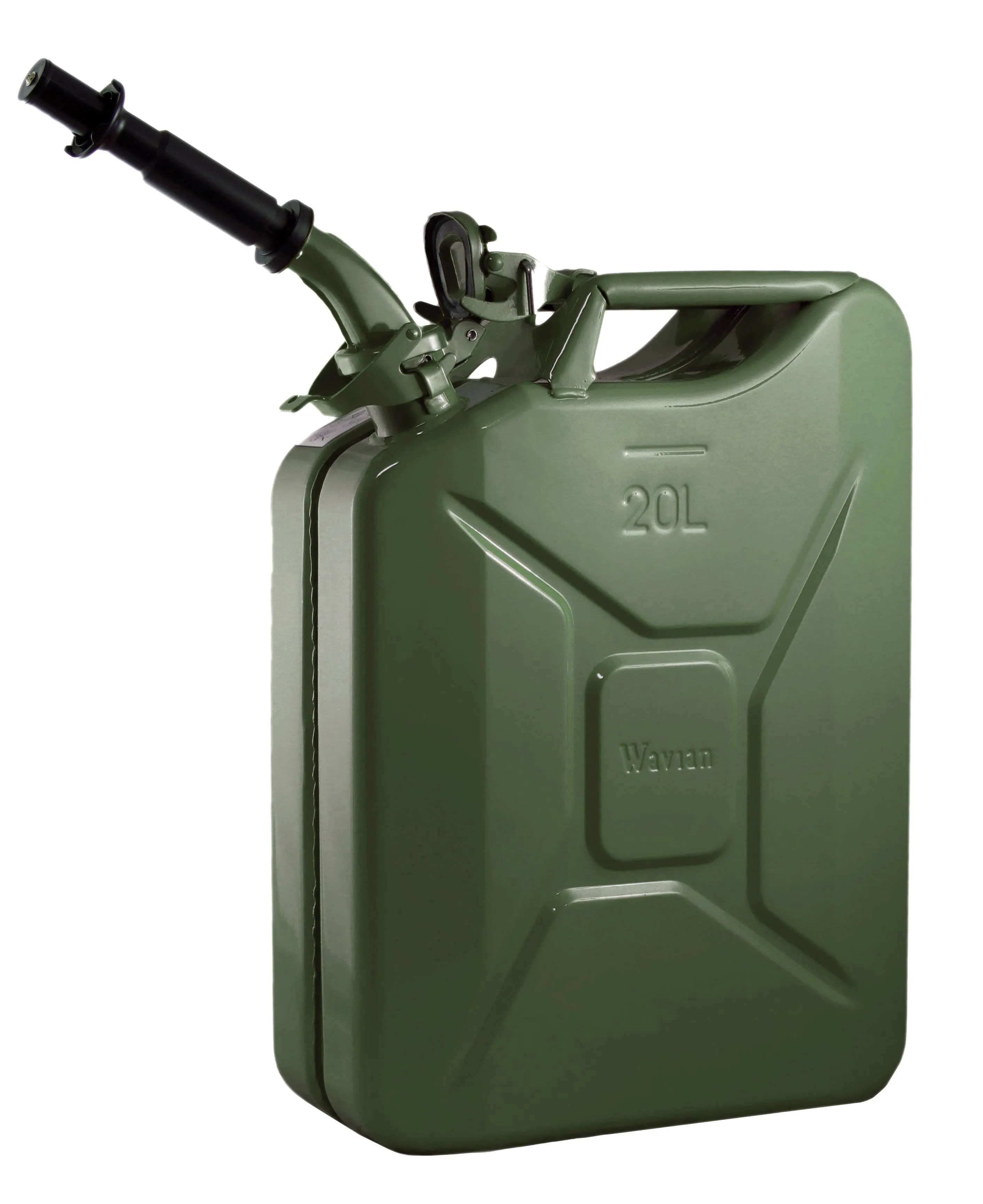 Wavian 3008 Authentic Carb Fuel Jerry Can with Spout, Green, 5.3 Gallon