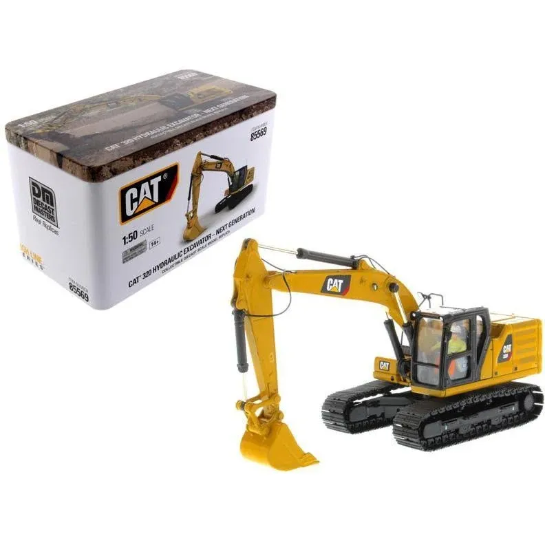 Diecast Masters Cat 320 Hydraulic Excavator Diecast Model Excavator Yellow Scale ...