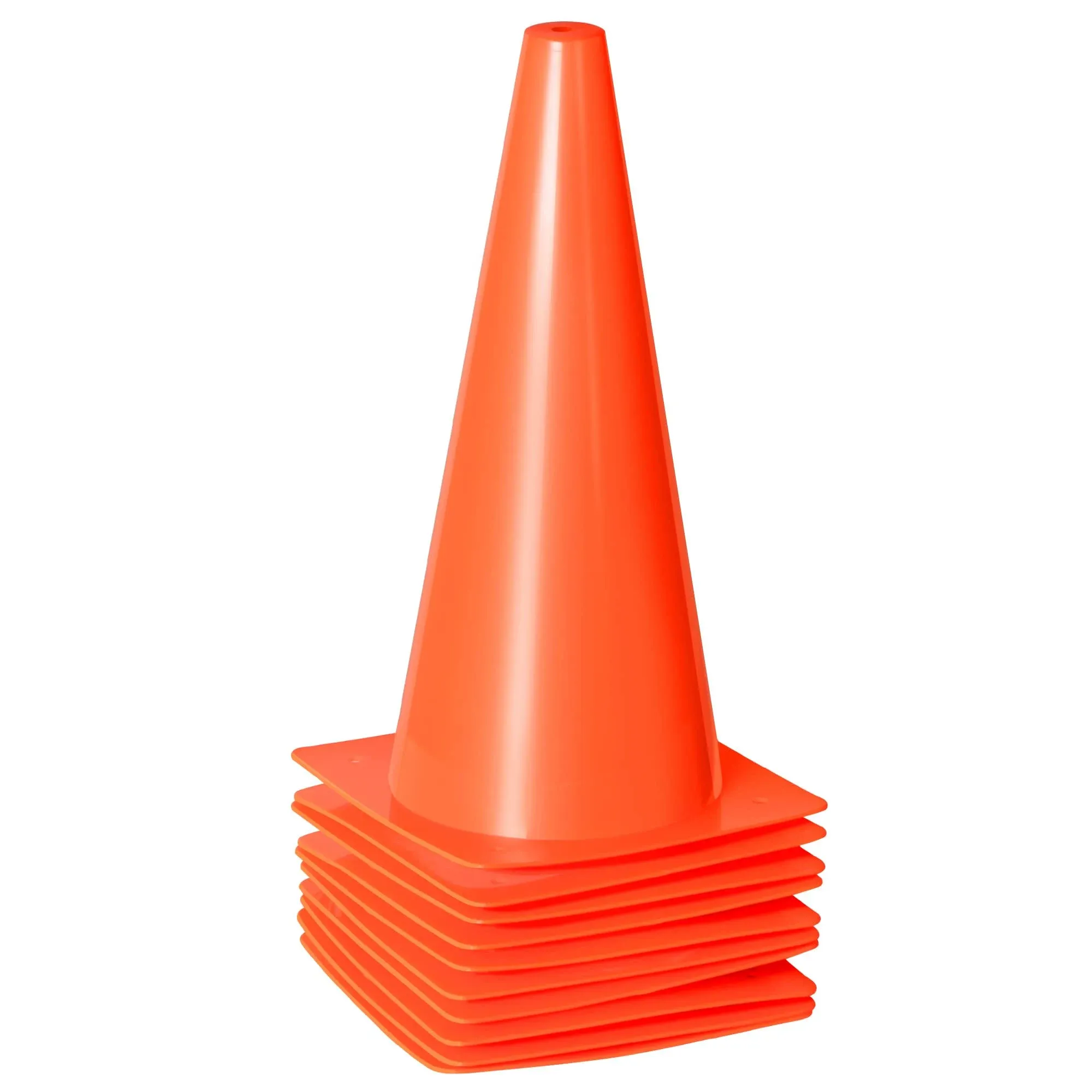 12 inch Traffic Training Sports Cones, [10 Pack] Orange Safety Cones, Soccer Basketball Cones for Drills, Plastic Marker Cones for Indoor/Outdoor