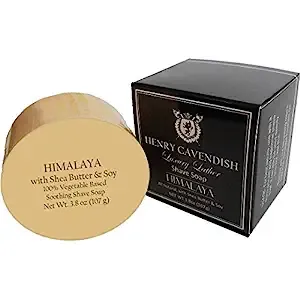 Henry Cavendish Himalaya Shaving Soap with Shea Butter & Coconut Oil. Long Lasting 3.8 oz Puck Refill. Himalaya Fragrance. All