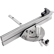 LeuMuas Precision Miter Gauge with 27 Angle Stops,60 Degree Angled Ends for Max,Miter Fence with Bidirectional Scale,Repetitive Cut Flip Stop,Fits standard 3/4 x 3/8" Miter Slot