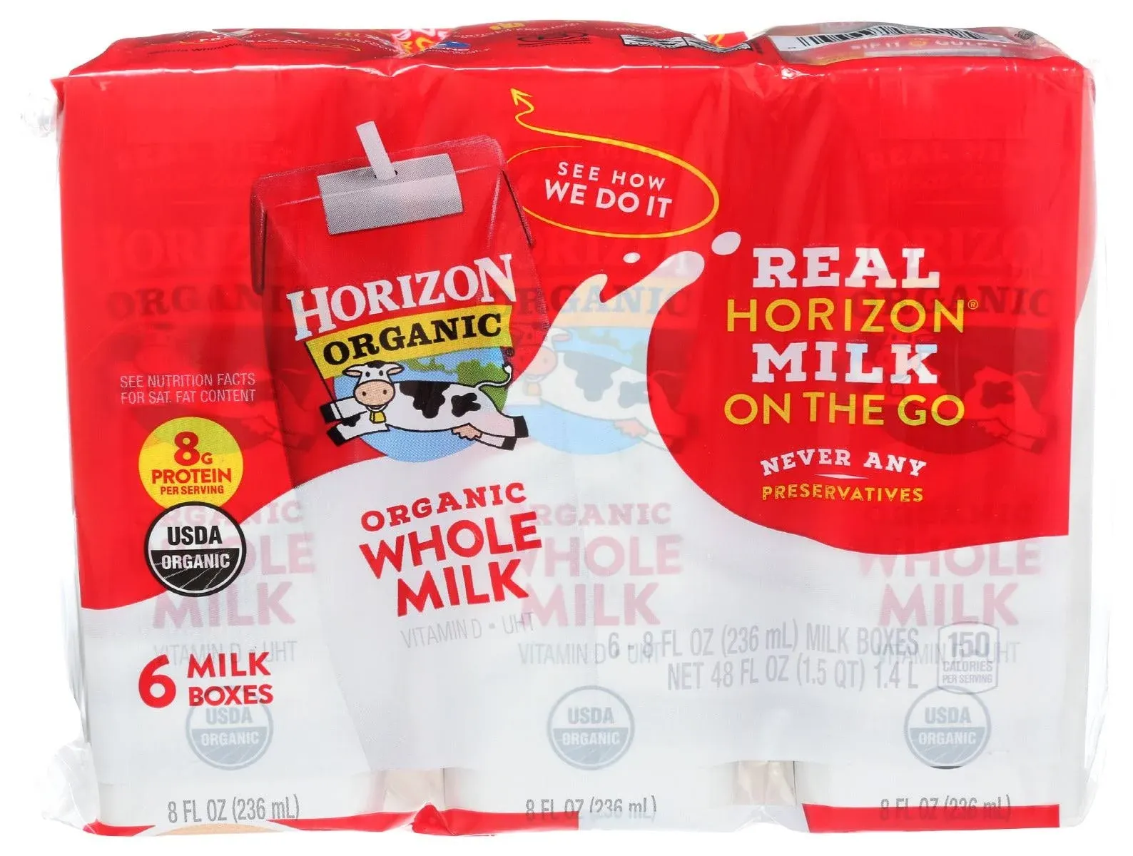 Horizon Organic Shelf-Stable Whole Milk Boxes (8 fl oz 12 ct) | Vons