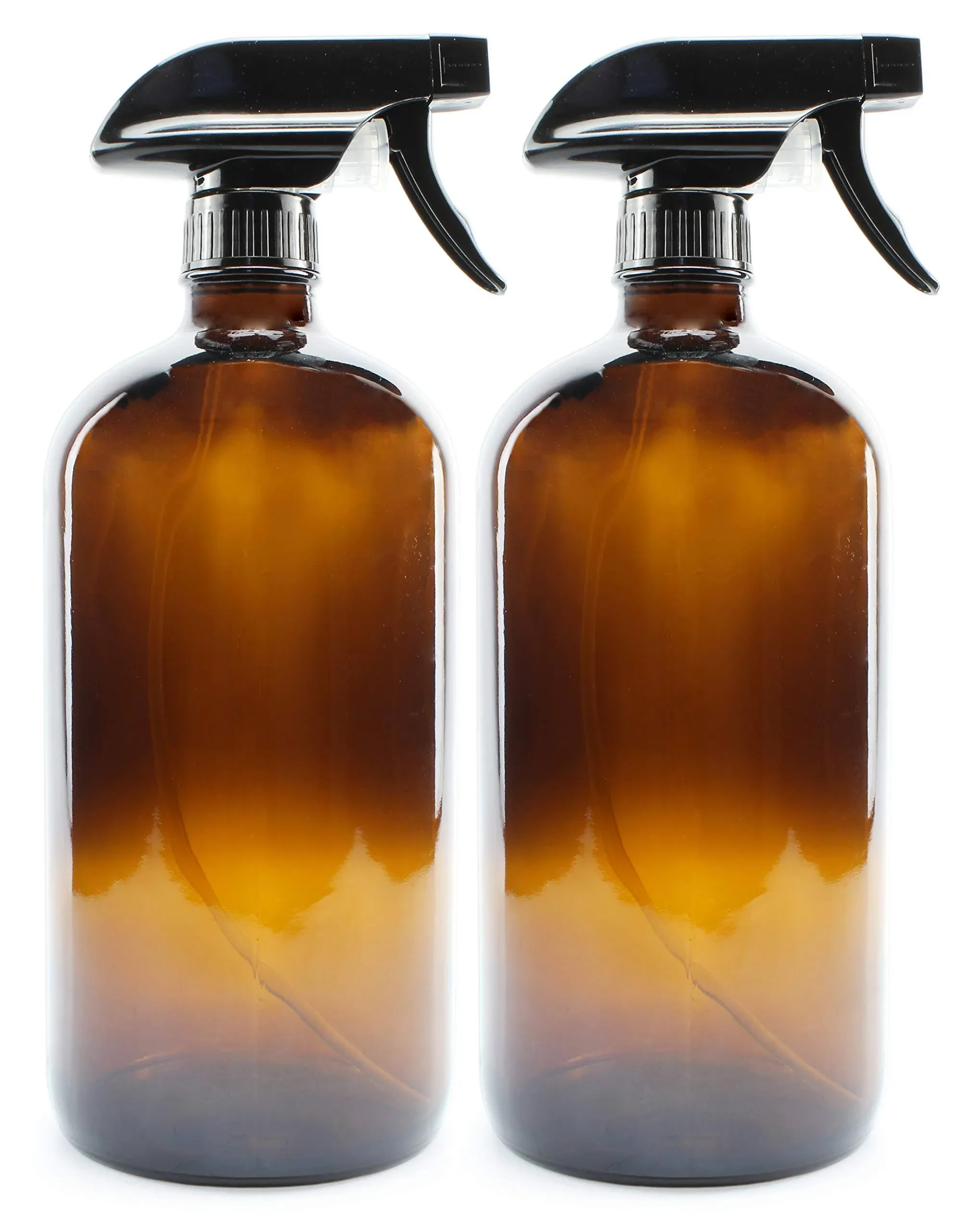 Cornucopia 32Oz Amber Glass Spray Bottles (2-Pack); Brown Bottles W/ 3-Setting T