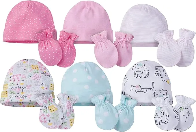 Onesies Brand Baby Girl Caps & Mittens Accessories Baby Shower Gift Set, 12-Piece, Newborn-0/6 Months