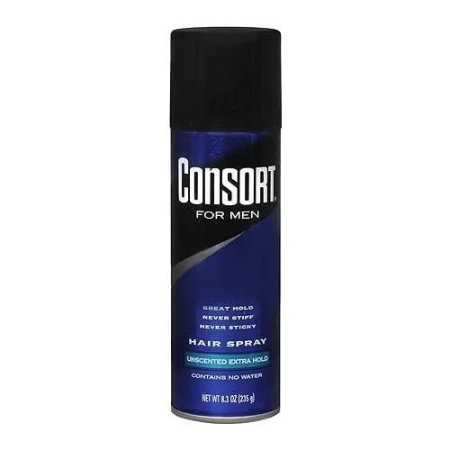 Consort Unscented Extra Hold Aerosol Hair Spray For Men, 8.3 Oz, 6 Pack