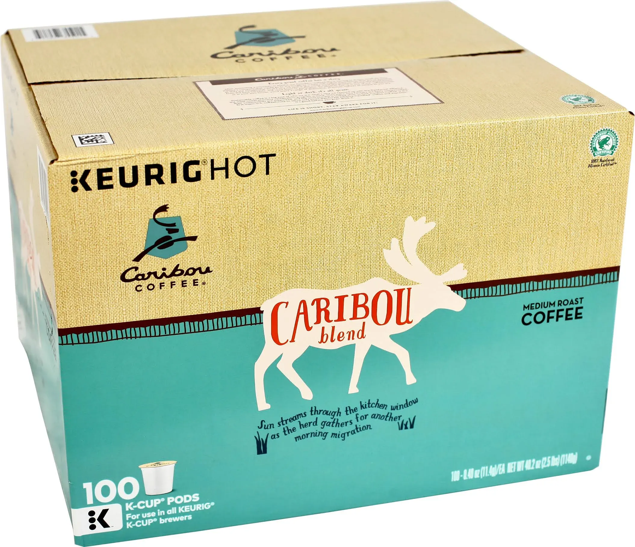 Caribou Coffee Medium Roast Ground Coffee Caribou Blend 20 Ounce Bag