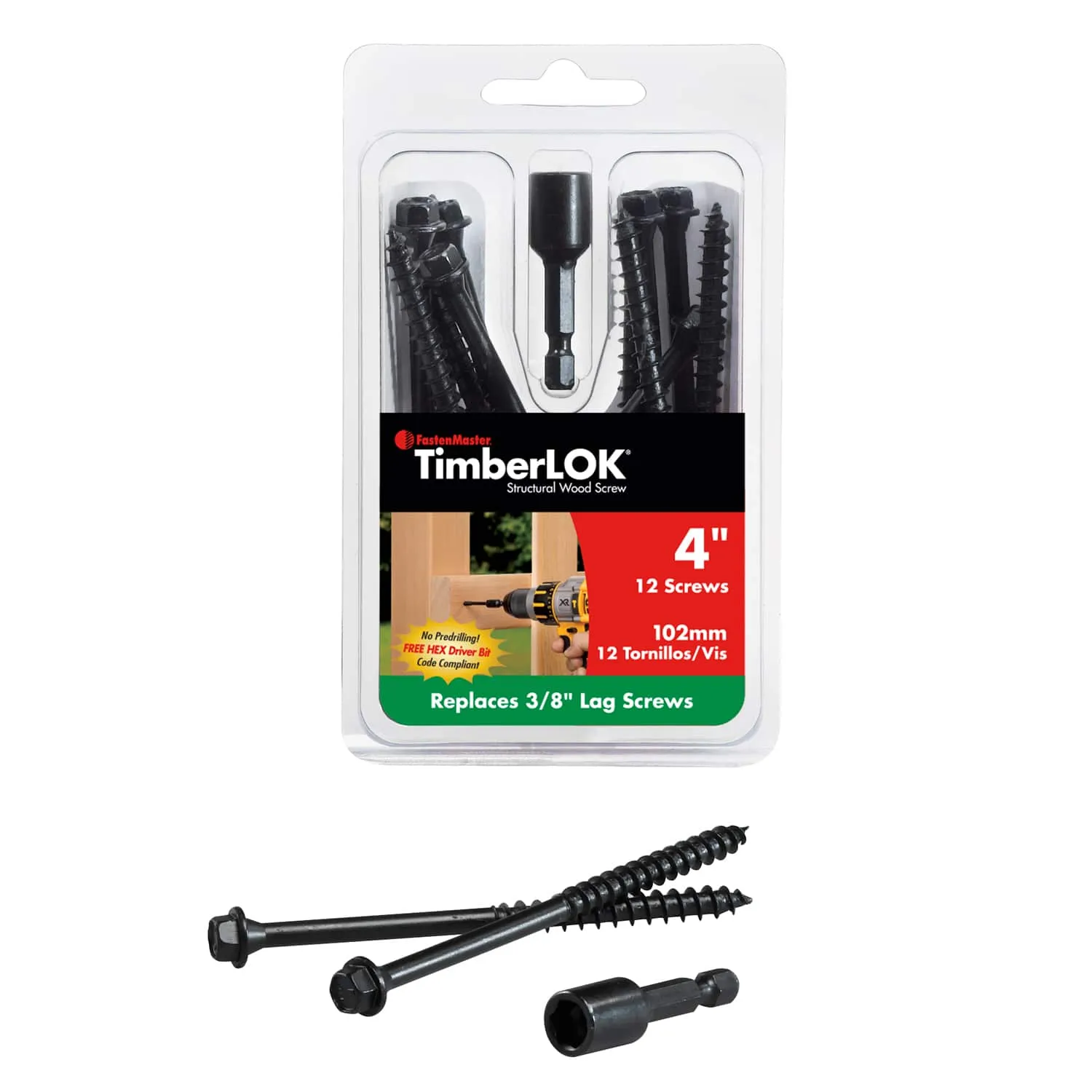 Fastenmaster Timberlok Screw, 4" - 12 count