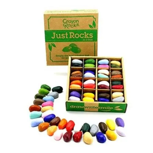 Crayon Rocks Just Rocks in a Box, 32 Colors, Tripod Grip Crayons Made For Handwriting Development in Kids and Toddlers, Fun & Educational, Creative Activity, 2 of Each Color - 64 Count 