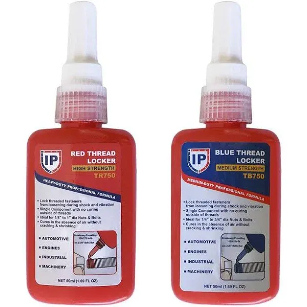 TRB750K 2 in 1 Thread Locker Kit includes High/Medium Strength 50ml each bottle