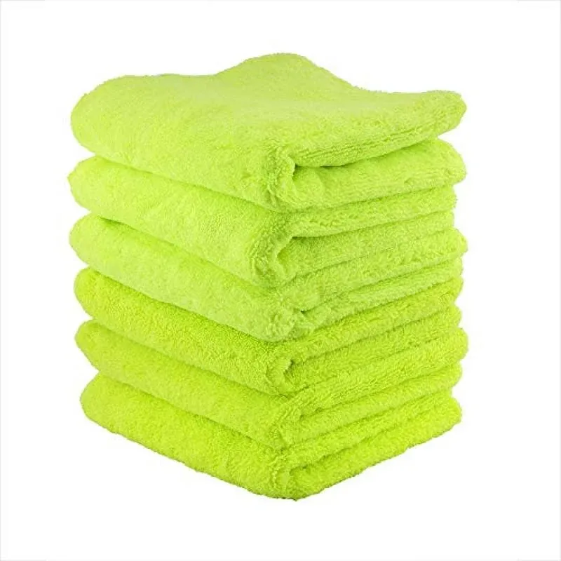 CHEMICAL GUYS MIC_333_6G El Gordo Professional Extra Thick Supra Microfiber Towels, Green, 16.5" x 16.5", Pack of 6