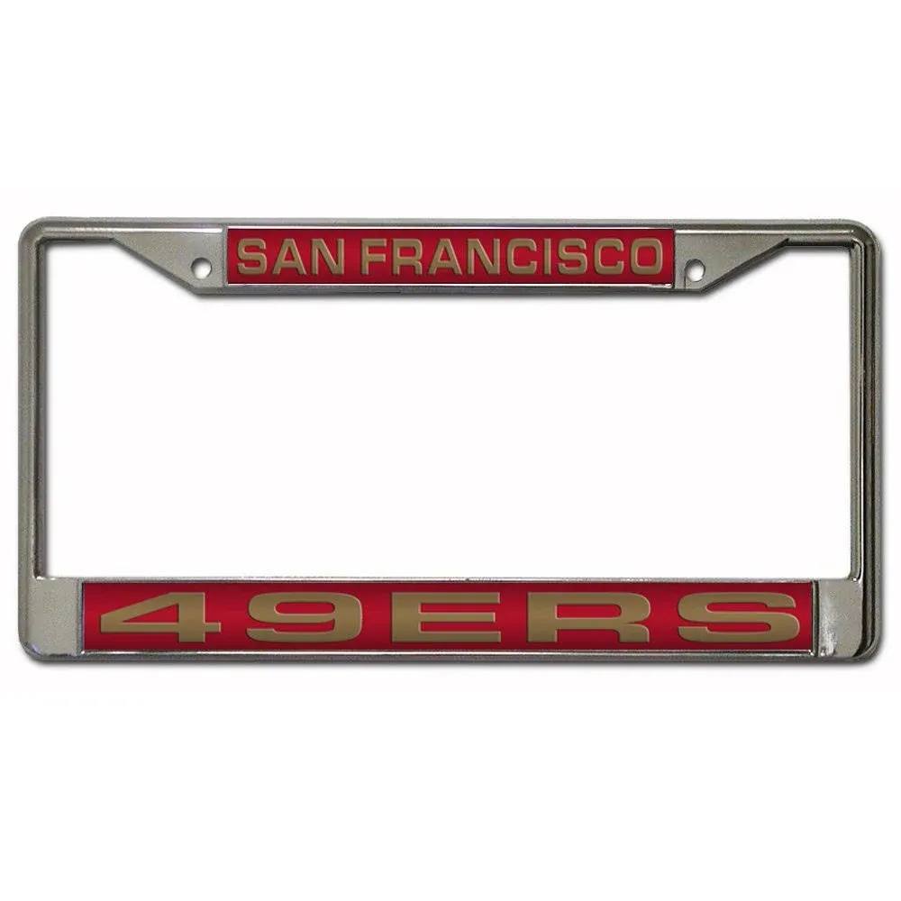 Rico Industries NFL Football San Francisco 49ers Red Chrome Laser License Frame 12" x 6"