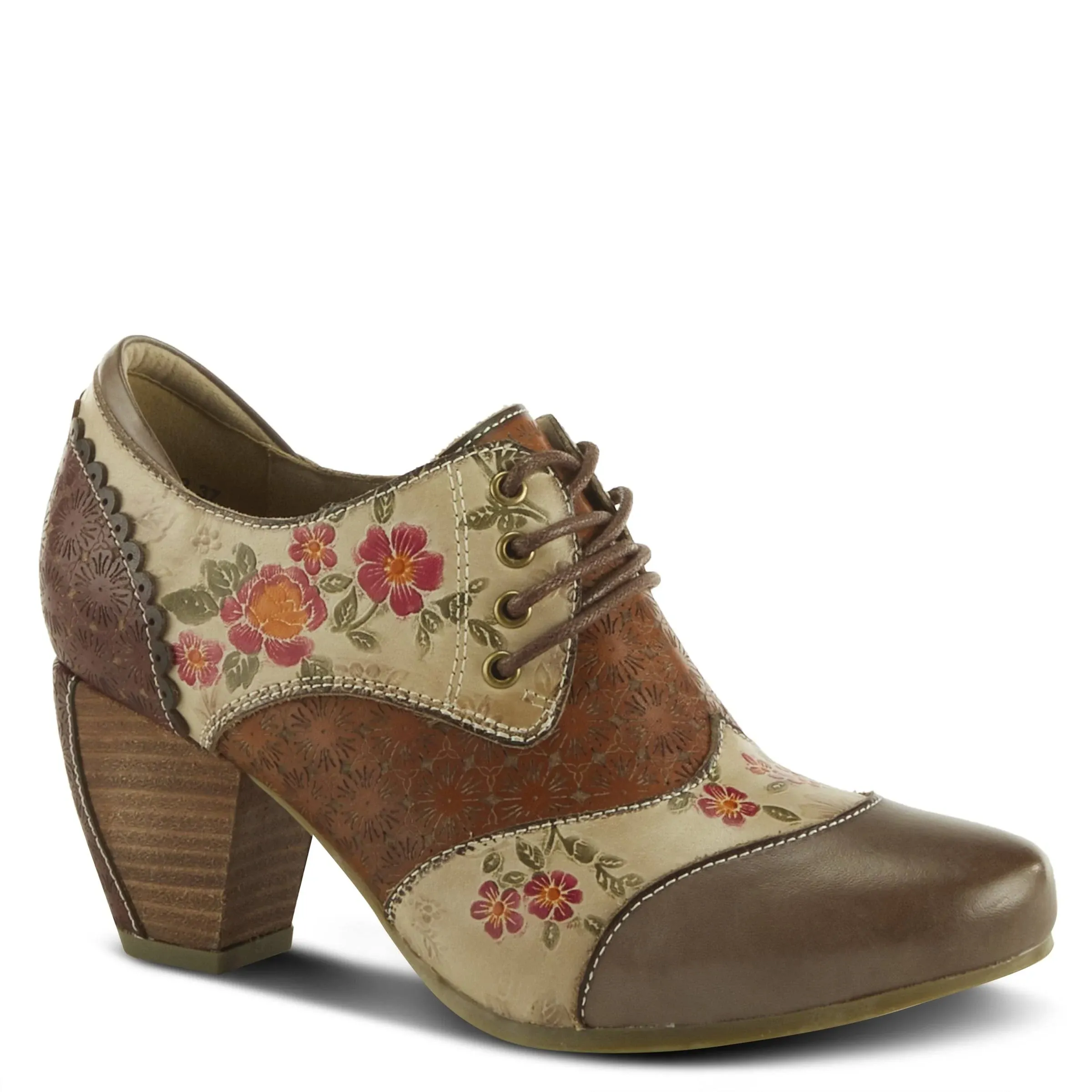 Spring Step L&#039;Artiste Women&#039;s Adelvice-Fleur Leather Oxford Shoe Grey Multi EU