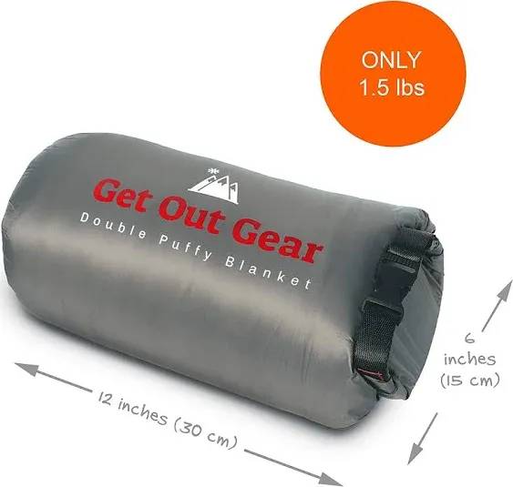 Get Out Gear Double Puffy Camping Blanket - Extra Puffy, Packable, Lightweight |