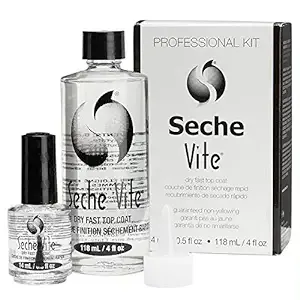 Seche Vite Dry Fast Top Coat Professional Kit, 4 oz Refill & 0.50 oz 