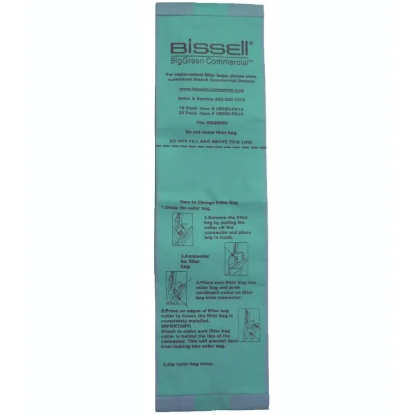 BISSELL BigGreen Commercial Vacuum Bags U8000-PK10