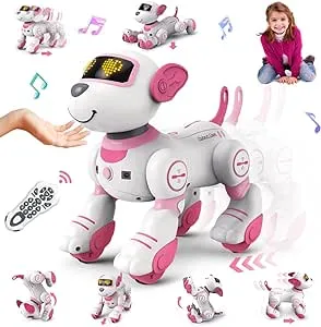 VATOS Remote Control Robot Dog Toy for Kids - Interactive Touch & Follow 17 Functions Robot Dog Pet, Programmable Smart Walking Puppy Intelligent Dancing RC Robot Toys for Girls 3-12 Birthday Gifts