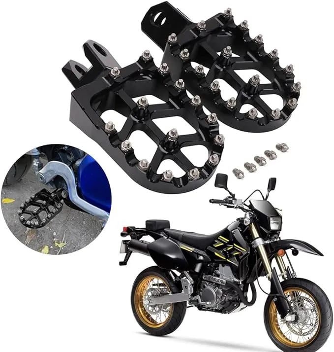 AnXin Dirt Bike Foot Pegs CNC Footpegs Footrest Foot Pedals Rests for DRZ400 2000-2004 DRZ400E 2000-2007 DRZ400S 2000-2024 DRZ400SM 2005-2024 RM250 1989-2006 RM250Z 2001-2006 RMX250 1989-1996 Black