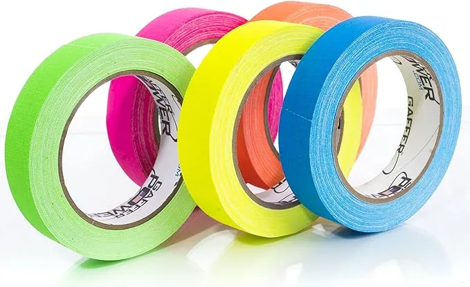 Gaffer Tape Multi Color Fluorescent 5-Pack  - 1&#034; X 20 Yards Each - MADE IN USA