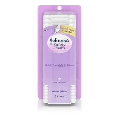 Johnson's 100% Pure Cotton Safety Swabs - 185 count