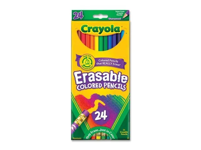 Crayola Erasable Colored Pencils (24ct), Kids Colored Pencils for School, Back to School Supplies for Kids, Coloring Pencils, 6+