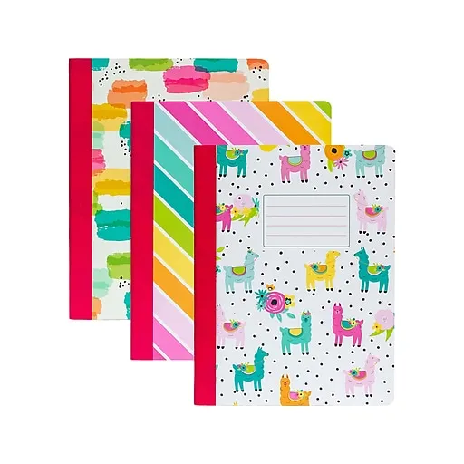 Pukka Pad, Carpe Diem Composition Notebooks - 3 Pack of Journals Featuring 140 Pages of College Ruled 80GSM Paper with Sturdy Cover Stock - 9.75 x 7.5in - Color Wash