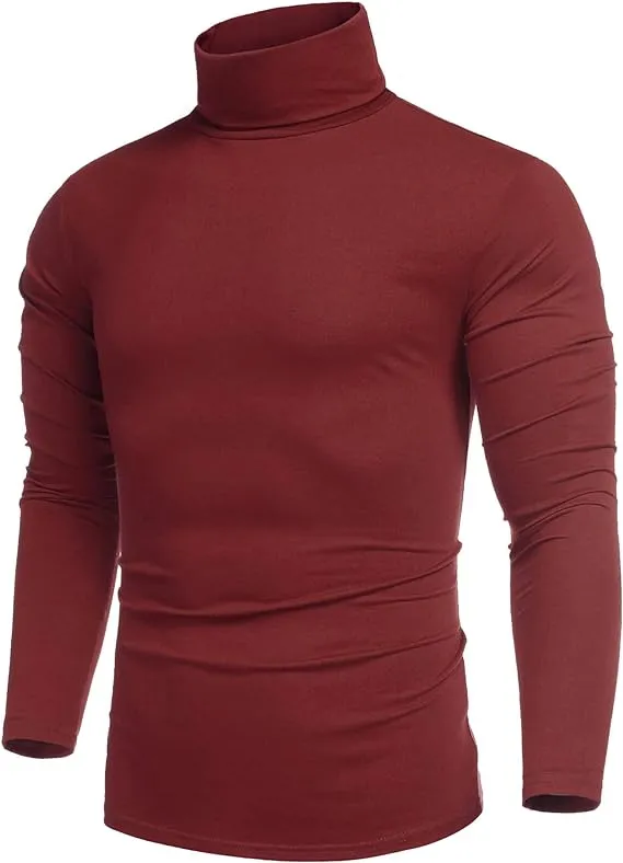 COOFANDY Men's Turtleneck Jumpers Long Sleeve Roll Neck Tops for Men Basic High Neck T Shirts Lightweight Turtle Neck Sweater Pullover