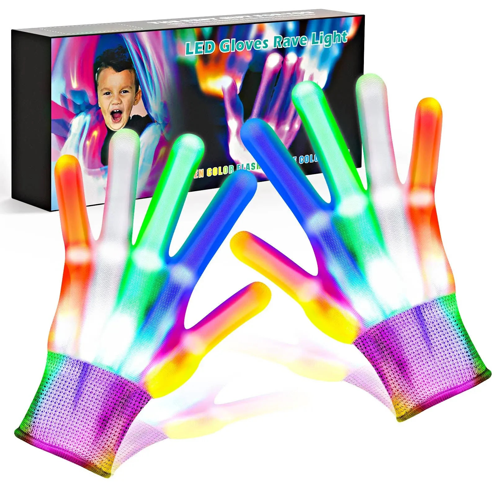 Boy's LED Gloves with 6 Flash Mode