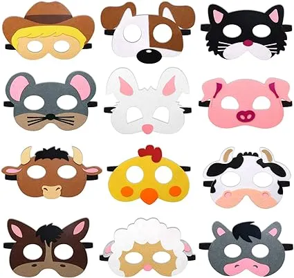 CiyvoLyeen Farm Animal Party Masks Barnyard Animal Felt Masks for Petting Zoo ...