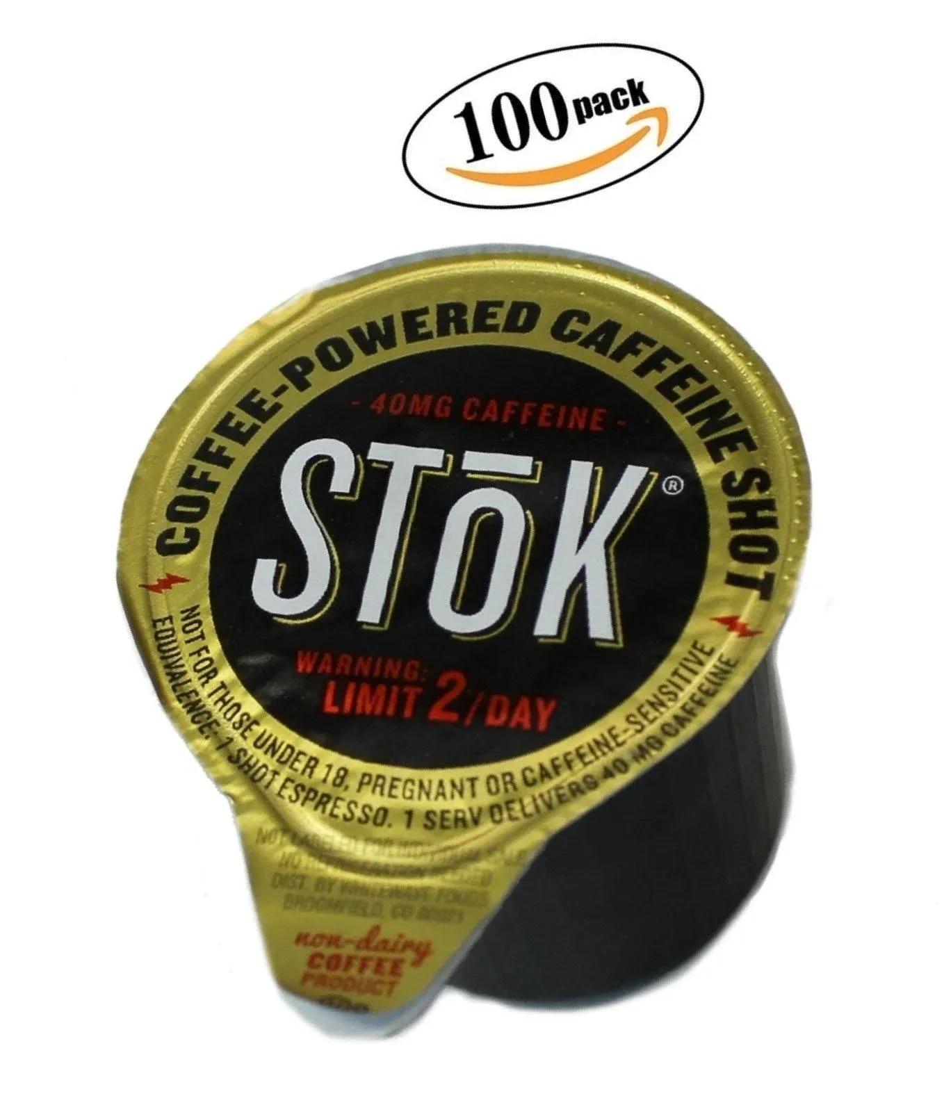 100 Stok Caffeinated Unsweetened Black Coffee Shots