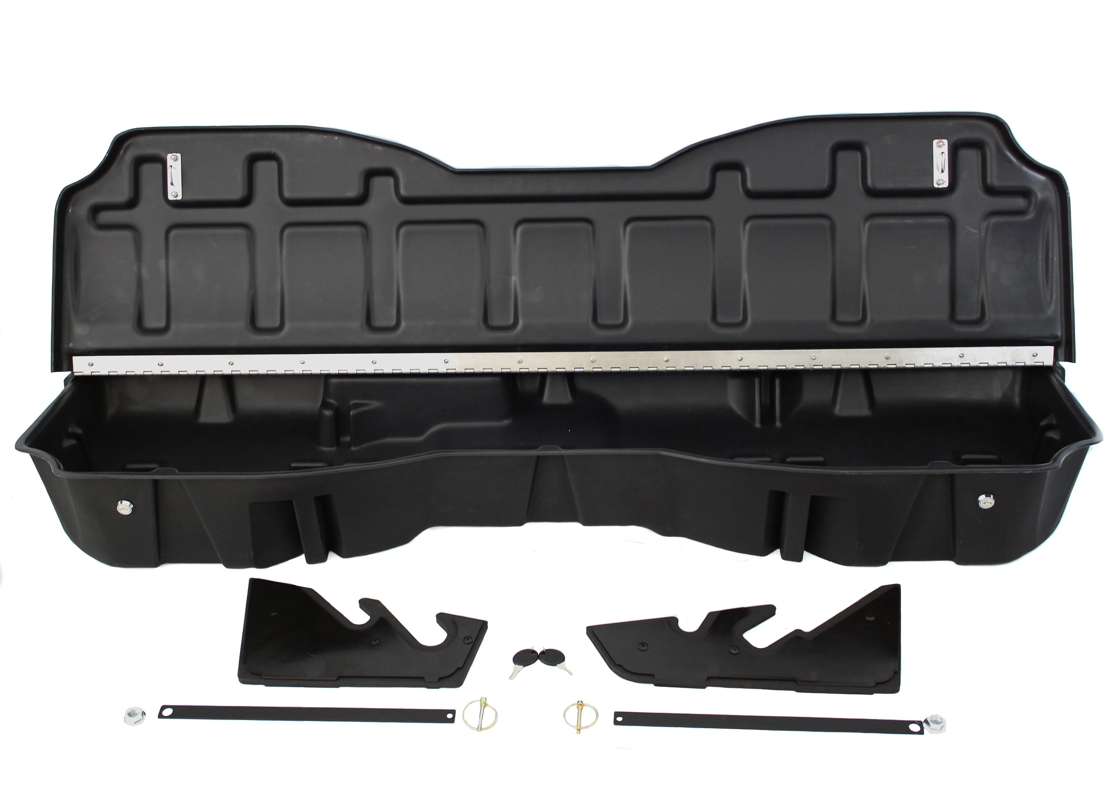 Underseat Storage with Lockable Lid; Black (14-18 Sierra 1500 Crew Cab)