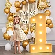 imprsv 3FT Mosaic Numbers for Balloons, Balloon Mosaic Number Frame, Marquee Number 1, One Balloon for First Birthday, 1st Birthday Decorations, First Anniversary Decor, Large Cardboard Numbersimprsv 3FT Mosaic Numbers for Balloons, Balloon Mosaic Number