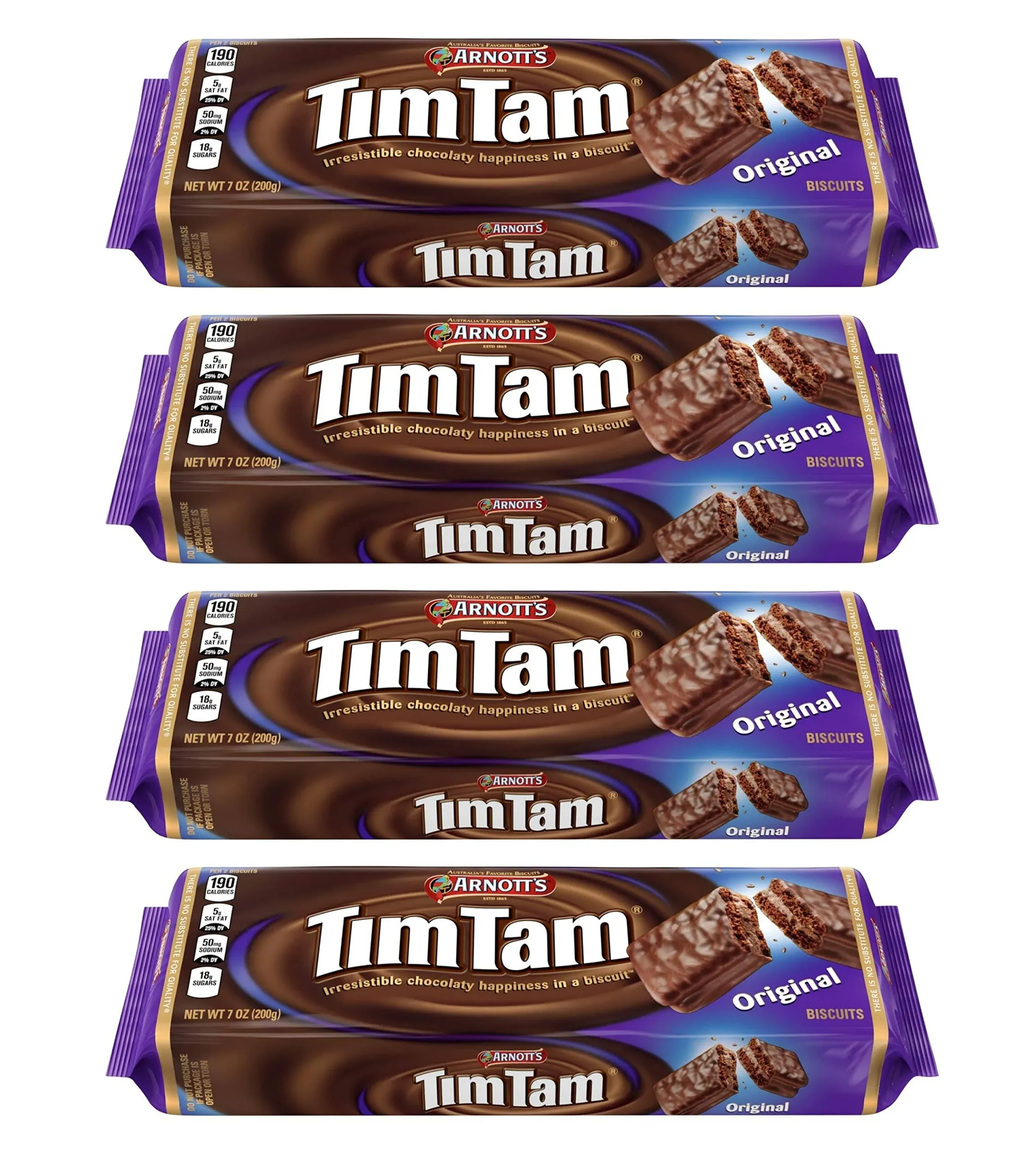 Arnott's - Tim Tam Original Australian Chocolate Biscuits (4 Pack Deal) Box Packaging for Protection | Imported from Australia | Yummy...