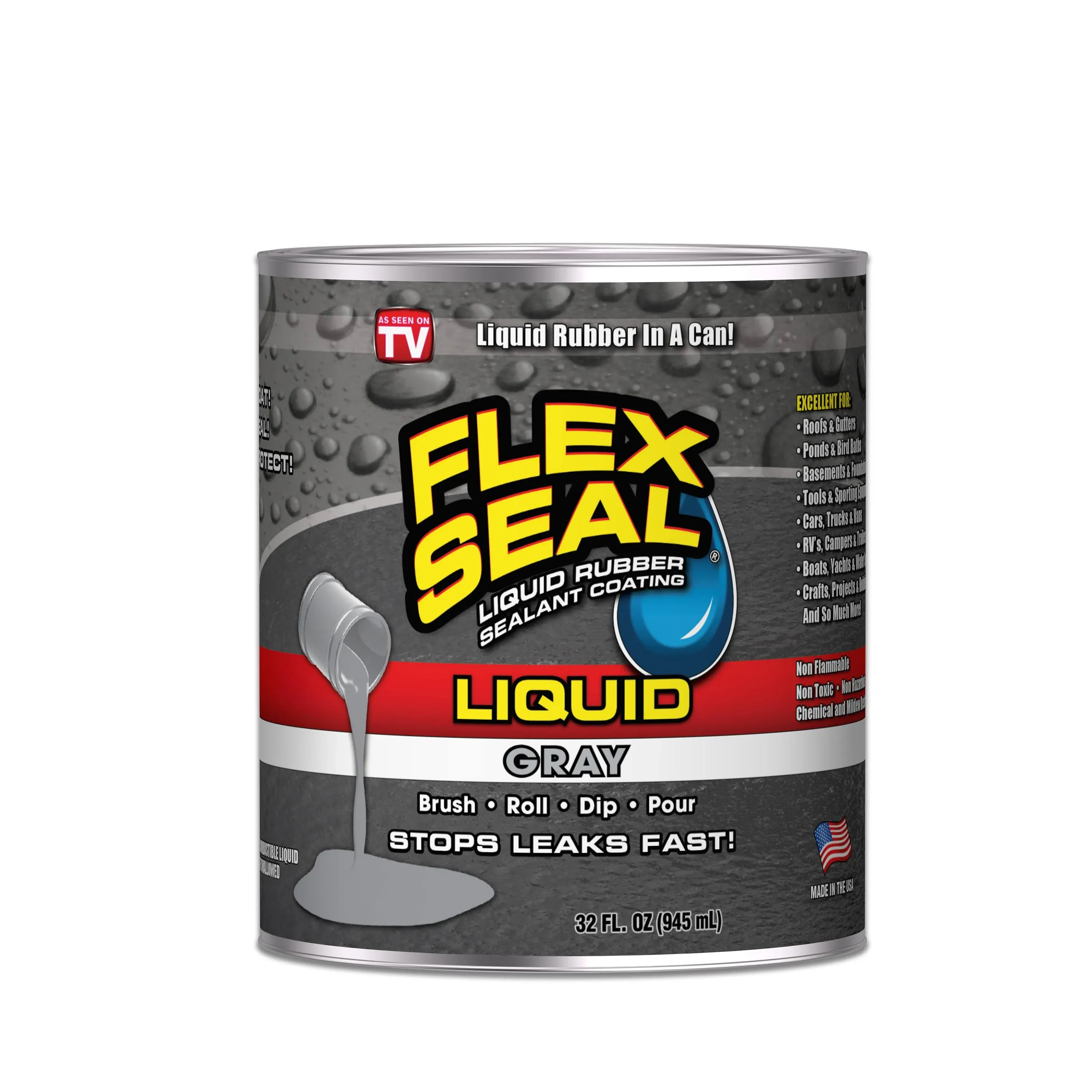 Flex Seal Liquid Rubber Sealant Gray 32oz