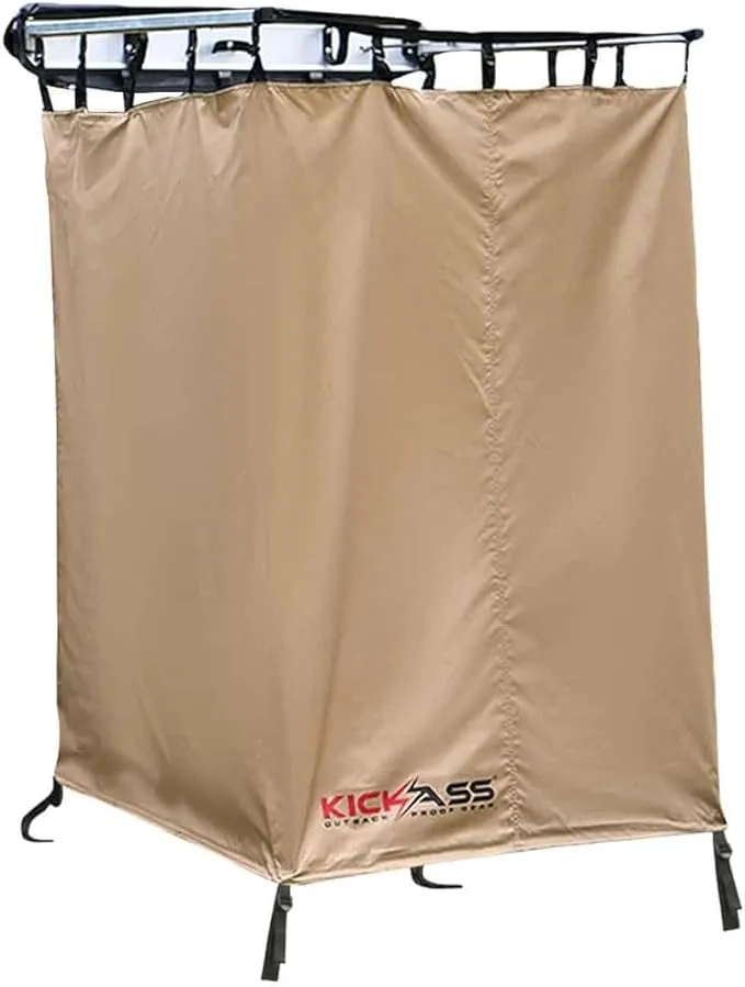 KickAss Instant Ensuite Camping Shower Tent Awning for Cars - Perfect for Camping, Boating, Fishing, Travel, RV's, Overlanding, Road Trips, Patio Shower, Pet Baths, and More!