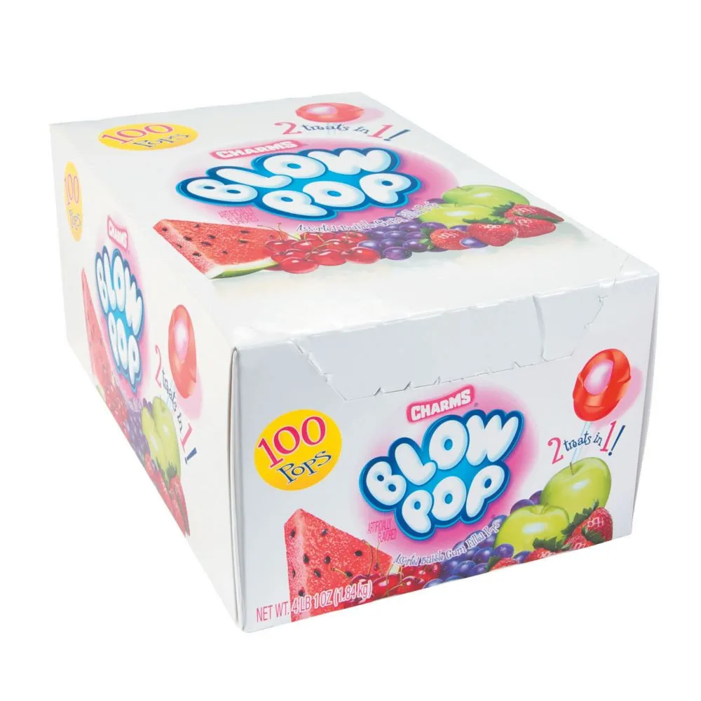 Charms Blow Pop Assorted Lollipops - 100 count, 65 oz box