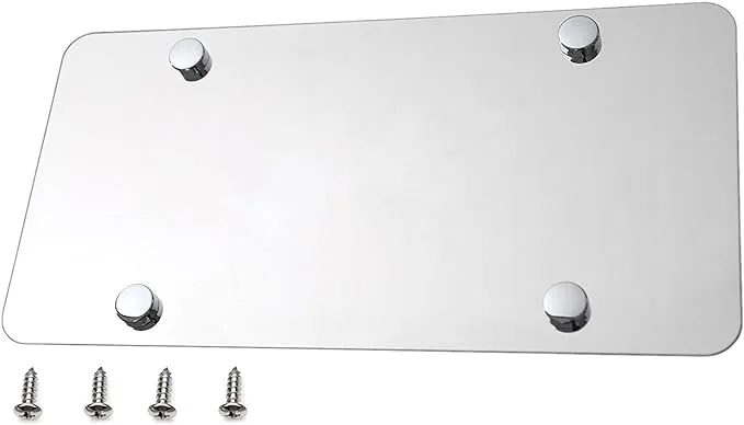 Plain Blank Stainless Steel License Plate Polished Mirror