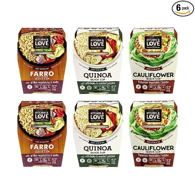 Kitchen & Love Best Sellers Variety Box 6-Pack | Vegan, Ready-to-Eat, No Refrigeration Required | Plant-Based, Gourmet Flavors