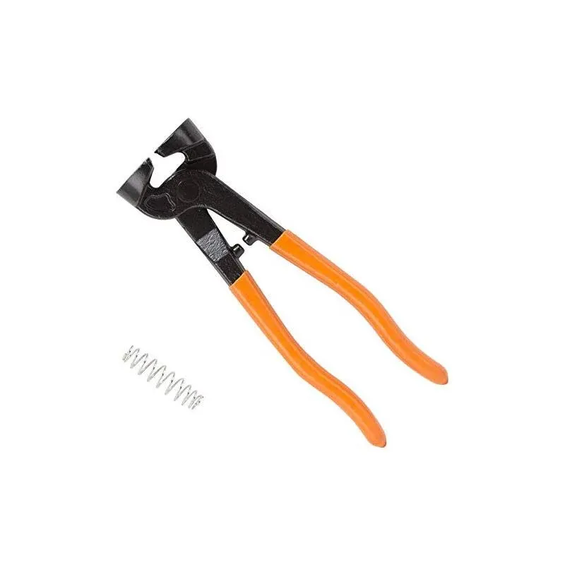 Edward Tools Tile Nippers for Ceramic/Porcelain/Mosaic/Glass Tile - 8” Handheld Snipper with Compound Strength Spring Load Design - Tungsten Carbide Nibbler Jaws - Steel Pliers Body