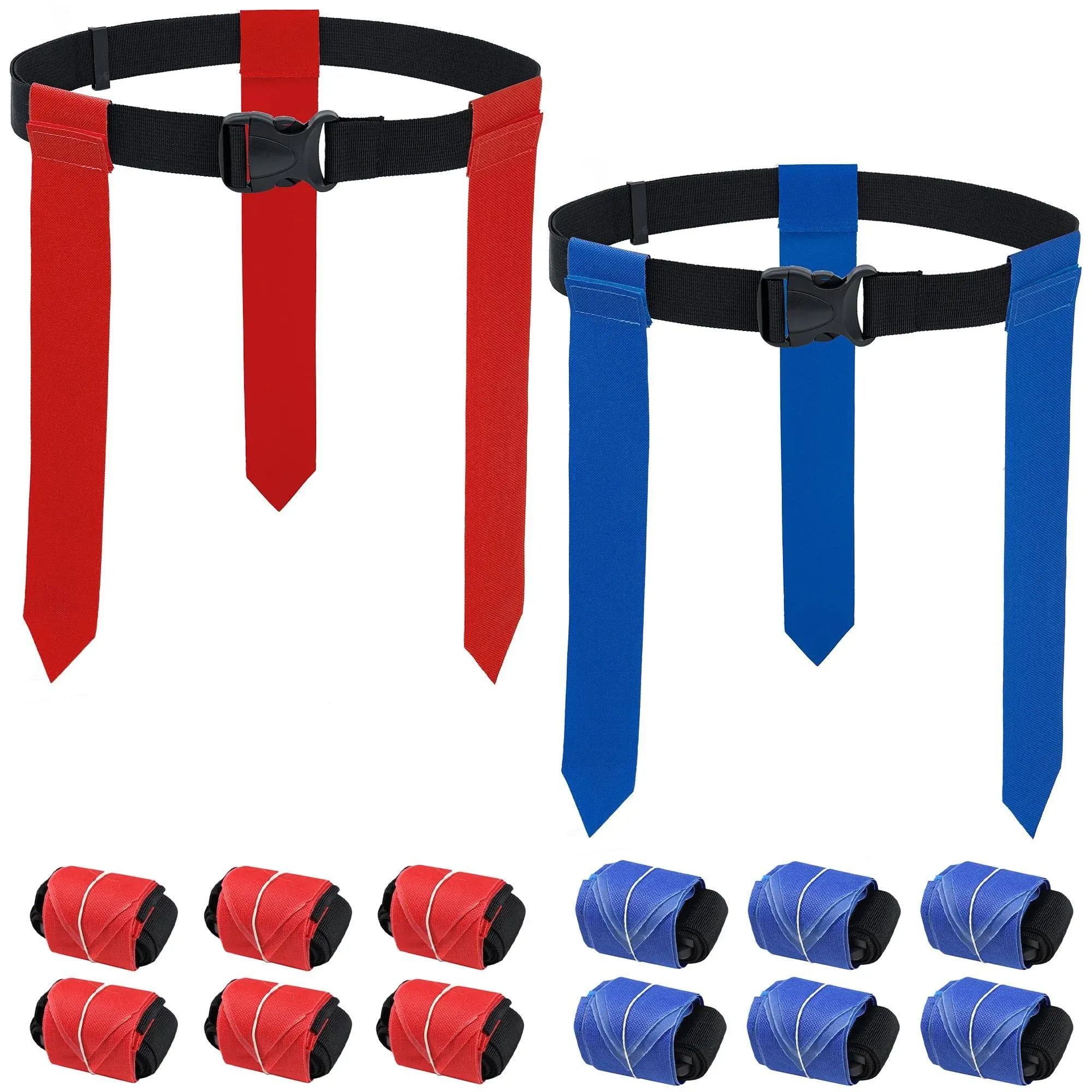 12 Player Flag Football Belt Set, 6v6, Fully Adjustable, Multiple Color Options