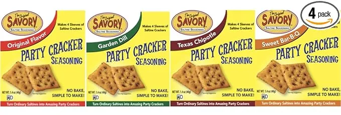 Savory Saltine Seasoning 1.4 Ounce Sampler Set 4 Flavors 4 Pack