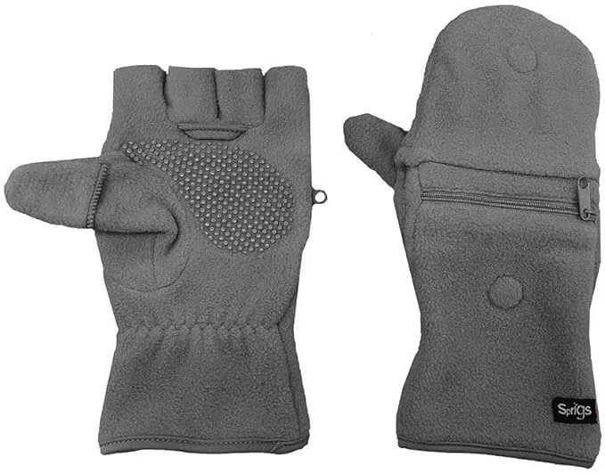 Sprigs Multi-Mitt Fleece Fingerless Gloves Grey