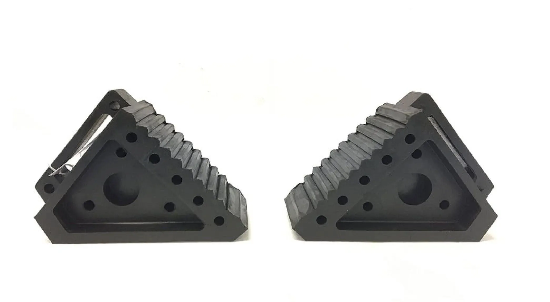 High Quality Solid Rubber Heavy Duty Black Wheel Chock 2 Pack  8&#034; X 4&#034; X 6&#034;  NEW