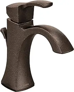 Moen Voss Oil Rubbed Bronze One-Handle High-Arc Bathroom Faucet with Drain Assembly, 6903ORB, Bronze, 0.375