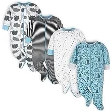 Onesies Brand Baby Boy or Girl Gender Neutral Sleep 'N Play Footed Pajamas, 4-Pack