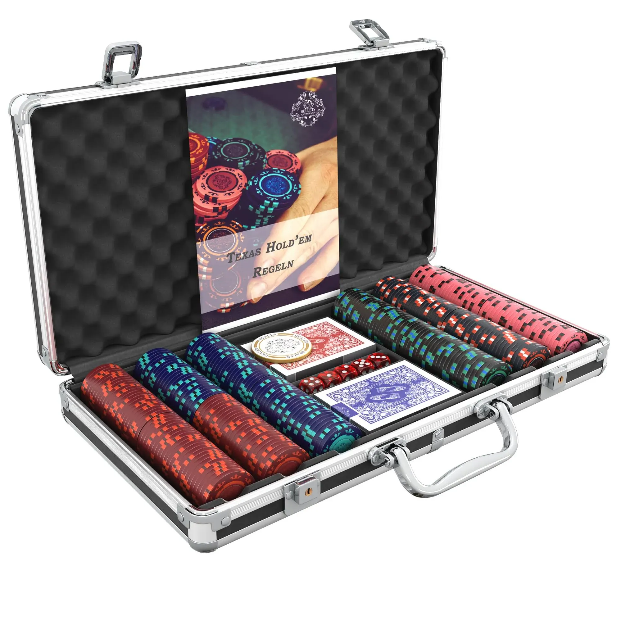 - Poker Case with 300 Clay Poker Chips Corrado without Values