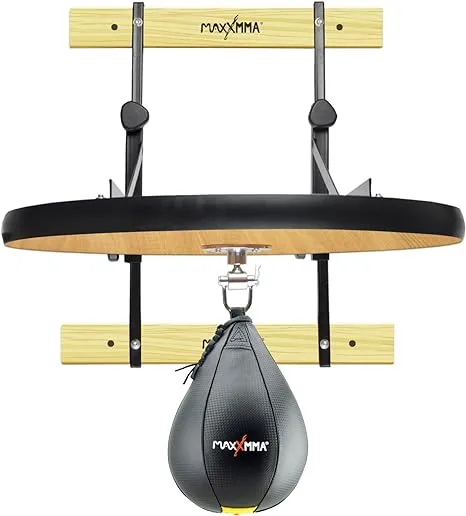 MaxxMMA Heavy Duty Adjustable Speed Bag Platform Kit 24 inch + Speed Ball (10 inch x 7 inch)